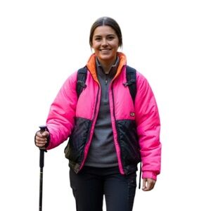 CB Sport‎ Reversible Jacket Ski Coat Vtg 80s 90s Neon Insulated Apres Retro M